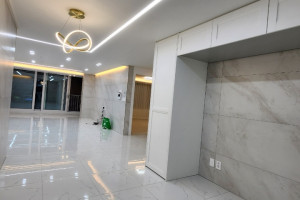 오산 아파트, 폴리싱 바닥타일로 품격을 높인 고급 거실 리모델링 비결!